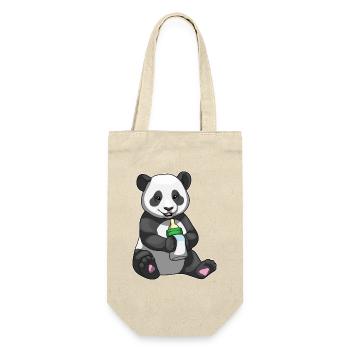 Panda Babyflasche Milch - Geschenkbeutel für Flaschen - Natur - Vorne