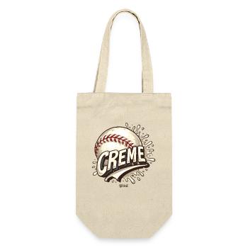 Baseball Creme - Geschenkbeutel für Flaschen - Natur - Vorne