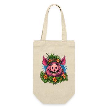 Easter Island Vacation Beach Flowers Pig - Gift Bag for Bottles - nature - Front