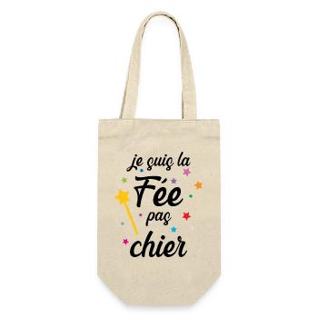 Je suis la Fée pas chier ! - Sac à bouteille - nature - Devant