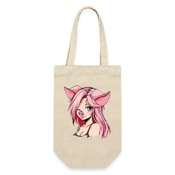 Un clin d'oeil, anime girl pigs - Sac à bouteille - nature - Devant