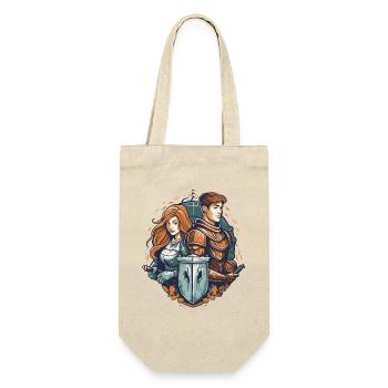 Knight and maiden in the arms of the Middle Ages - Gift Bag for Bottles - nature - Front