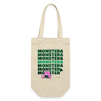 Monstera Monster - Geschenkbeutel für Flaschen - Natur - Vorne