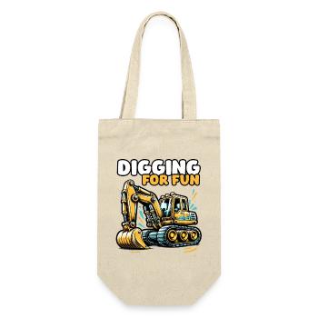 Digging for Fun – digging excavators for fun - Gift Bag for Bottles - nature - Front