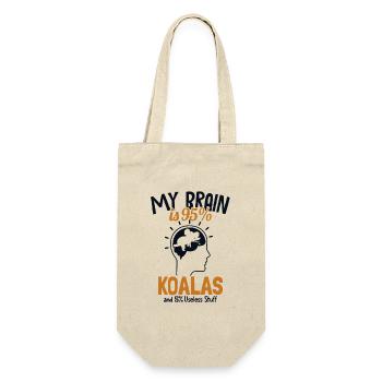 Mein Gehirn besteht zu 95% aus Koalas Koalabär Eukalyptus Koala - Geschenkbeutel für Flaschen - Natur - Vorne