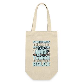Das Produktivste ist Relax Koalabear - Geschenkbeutel für Flaschen - Natur - Vorne