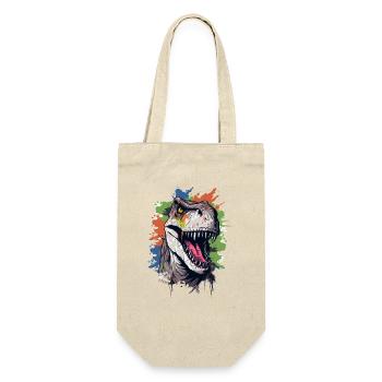 Splashes of color: A colorful dino with an action look - Gift Bag for Bottles - nature - Front