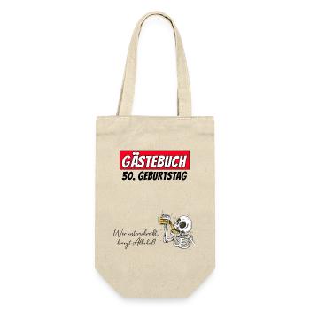 30th Birthday Guestbook Signatures Alcohol - Gift Bag for Bottles - nature - Front