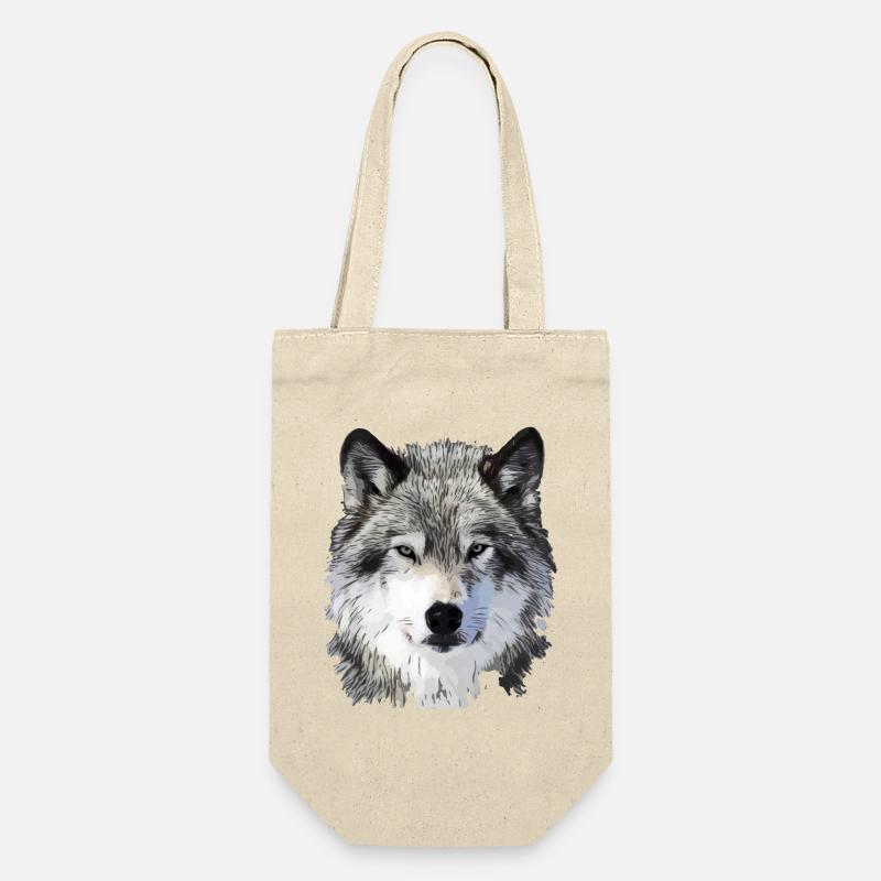 Der Wolf - Geschenkbeutel für Flaschen - Natur
