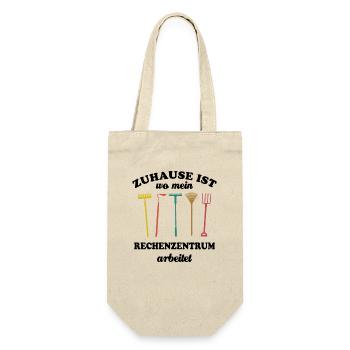 Zuhause ist wo mein Rechenzentrum arbeitet, Garten - Geschenkbeutel für Flaschen - Natur - Vorne