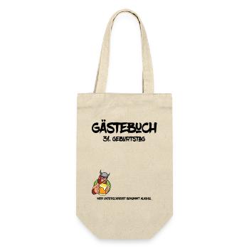 31. Geburtstag | Gästebuch Design - Geschenkbeutel für Flaschen - Natur - Vorne
