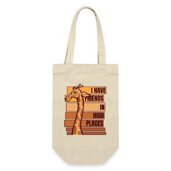 Habe Freunde in hohen Positionen Nubische Afrikanische Giraffe - Geschenkbeutel für Flaschen - Natur - Vorne