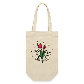 Spring Tulips. Springtime red tulip. Casual spring - Gift Bag for Bottles - nature - Front