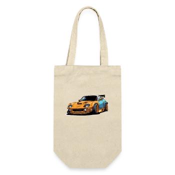 Cooler Cartoon-Sportwagen - Geschenkbeutel für Flaschen - Natur - Vorne