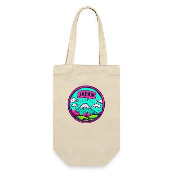 Niedlicher Cartoon vom Mount Fuji, Japan - Geschenkbeutel für Flaschen - Natur - Vorne