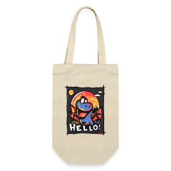 Adorable and funny dragon, hello - Gift Bag for Bottles - nature - Front