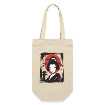 The Cool Anime Japanese Geisha - Gift Bag for Bottles - nature - Front