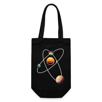 fiktives sonnensystem - Geschenkbeutel für Flaschen - Schwarz - Vorne