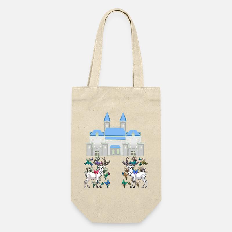 Schloss Märchen Hirsche Schmetterlinge Frühling - Geschenkbeutel für Flaschen - Natur