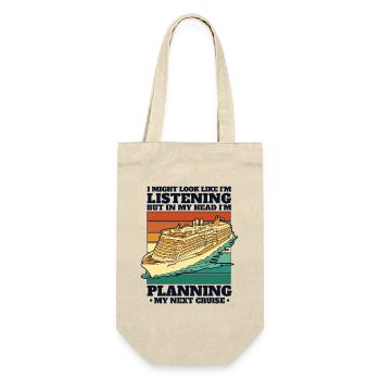 Ich plane meine nächste Kreuzfahrt Kreuzfahrtschiff - Geschenkbeutel für Flaschen - Natur - Vorne