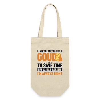 Best Cheese Gouda Let's Assume I'm Right Maker - Gift Bag for Bottles - nature - Front