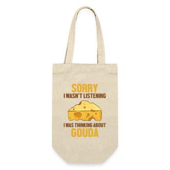 Dachte über Gouda Cheesemonger Maker Gouda nach - Geschenkbeutel für Flaschen - Natur - Vorne