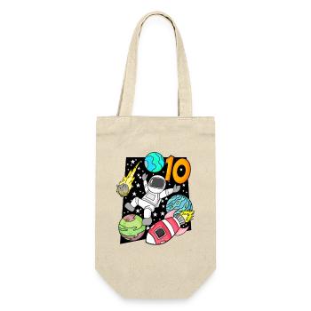10 Birthday Boy Astronaut Rocket - Ten Years - Gift Bag for Bottles - nature - Front