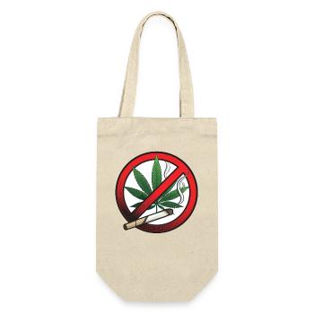 Cannabis Marihuana Verbotsschild - Geschenkbeutel für Flaschen - Natur - Vorne