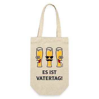 Es Ist Vatertag! (3 Biergläser / Bier / 3C) - Geschenkbeutel für Flaschen - Natur - Vorne