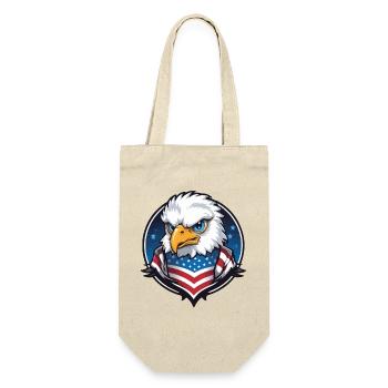 USA Flieger Adler im Kreis - Geschenkbeutel für Flaschen - Natur - Vorne