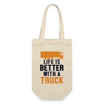 Life is Better with a Truck Trucker Legends Truck - Gift Bag for Bottles - nature - Front