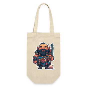 Cute Dwarf Warrior with Domestic Pig - Gift Bag for Bottles - nature - Front
