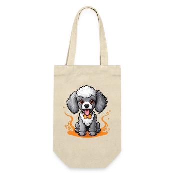 Dapper Poodle - Geschenkbeutel für Flaschen - Natur - Vorne
