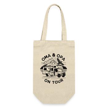 Oma und Opa on Tour Wohnmobil - Geschenkbeutel für Flaschen - Natur - Vorne