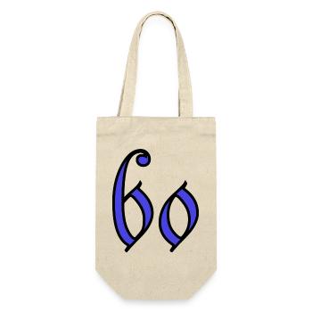 60. 60 JAHRE. 60. JAHRESTAG. 60. GEBURTSTAG. - Geschenkbeutel für Flaschen - Natur - Vorne