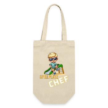 Spielplatz Chef - Cooles Jungen Outfit für Sommer - Geschenkbeutel für Flaschen - Natur - Vorne