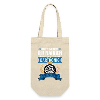 Dartkönig Dartspieler - Geschenkbeutel für Flaschen - Natur - Vorne