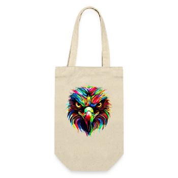 Adler Pop Art Bunte Farben Steinadler Seeadler - Geschenkbeutel für Flaschen - Natur - Vorne