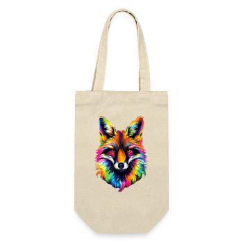 Fuchs Pop Art Bunt Fuchsliebhaber Rotfuchs Füchse - Geschenkbeutel für Flaschen - Natur - Vorne