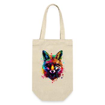 Fuchs Pop Art Bunt Fuchsliebhaber Rotfuchs Füchse - Geschenkbeutel für Flaschen - Natur - Vorne