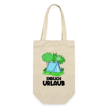 Zelt Urlaub Urlauber Zelten - Geschenkbeutel für Flaschen - Natur - Vorne