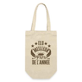 Bester Vater des Jahres - Geschenkbeutel für Flaschen - Natur - Vorne