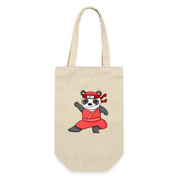 Ninja Panda - Geschenkbeutel für Flaschen - Natur - Vorne