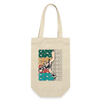 Retro Capoeira Text Ginga Capoeirista Tanz - Geschenkbeutel für Flaschen - Natur - Vorne