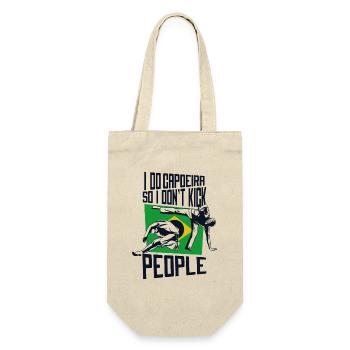Ich mache Capoeira, damit ich die Leute nicht trete Ginga-Tanz - Geschenkbeutel für Flaschen - Natur - Vorne