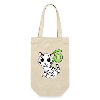 6th Birthday Motif Tiger - Six Years Old - Gift Bag for Bottles - nature - Front