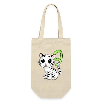9th Birthday Motif Tiger - 9 Years - Gift Bag for Bottles - nature - Front