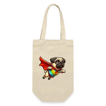 Superhero Pug - Gift Bag for Bottles - nature - Front