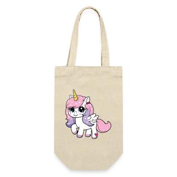 Sternen-Einhorn mit Glitzermähne - Geschenkbeutel für Flaschen - Natur - Vorne