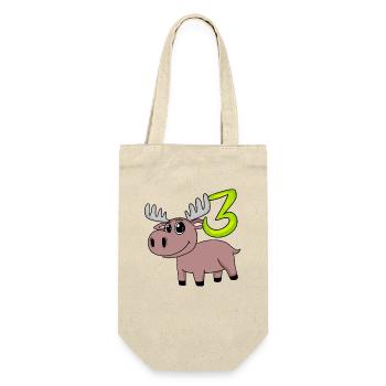 3rd Birthday Motif Moose - Three Years Old - Gift Bag for Bottles - nature - Front